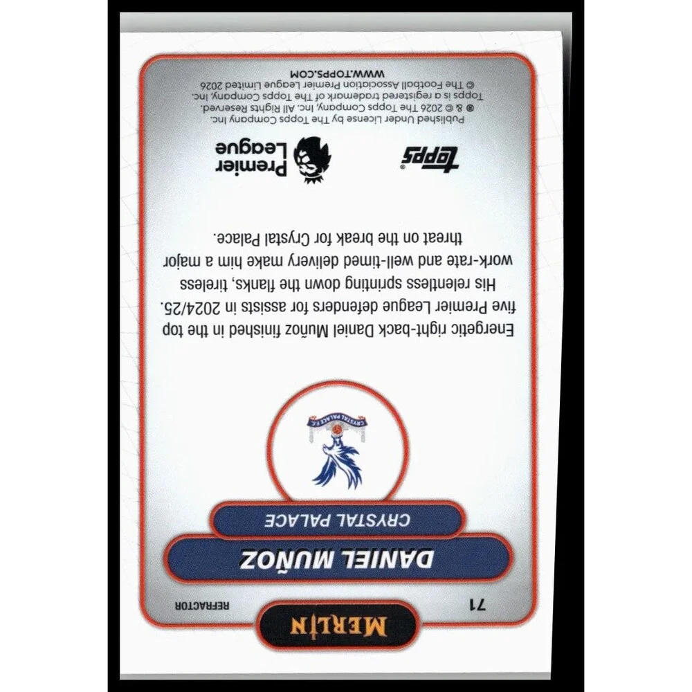 2026 Merlin Premier League #71 Daniel Muñoz Refractor